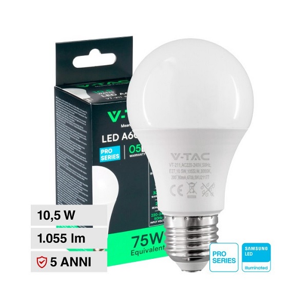 Lampada Led Goccia E27 11w Luce Fredda 1055 Lumen